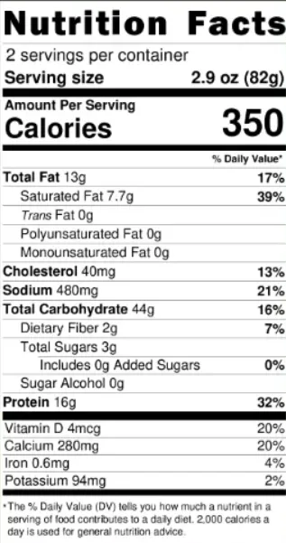 mac cheese nutrition facts